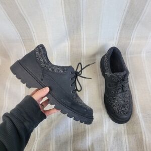 Vintage‎ L.L. Bean 100% Virgin Wool Derby Shoes Black Gray Size 8.5